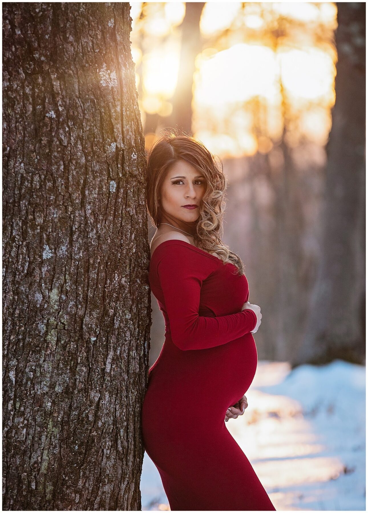 Winter Snow Maternity Session | CT Maternity & Pregnancy Photographer